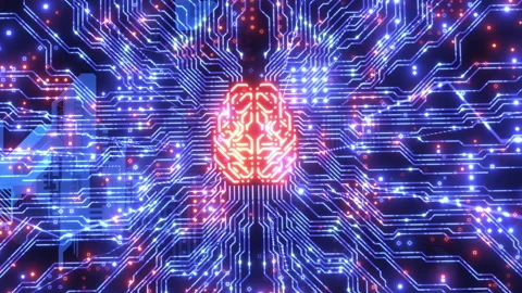 Advanced computer computing technology. animation the electronic brain proces 動画素材 211797849