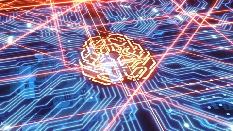 Advanced computer computing technology. animation the electronic brain proces 動画素材 211797973