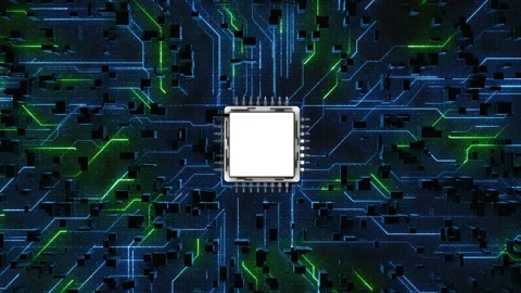Advanced Computer Processor Chip AI Computing Technology Stock Footage 341364918