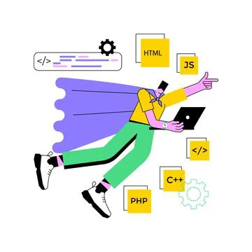 Advanced computer skills abstract concept vector illustration. Illustrazione stock
