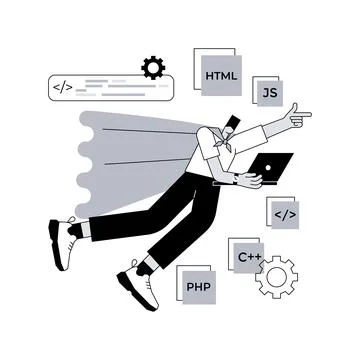 Advanced computer skills abstract concept vector illustration. イラスト素材