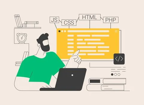 Advanced computer skills abstract concept vector illustration. Stock Illustration