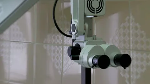 Advanced computerized ophthalmic device (ophthalmic diagnostic microscope). Stock Footage 20433882