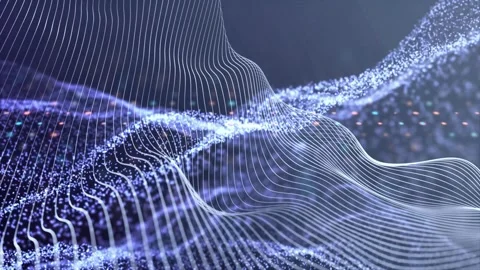 Advanced Computing Concept with Abstract Particle Landscape Stock Footage 337929578