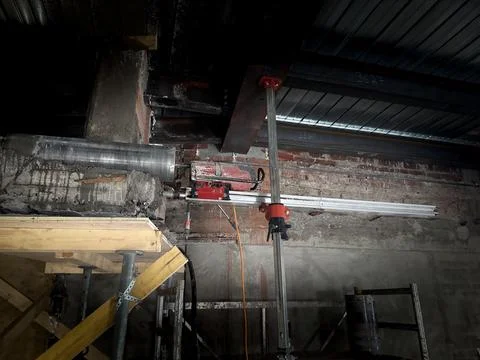 Advanced core drilling techniques for concrete Stock Photos