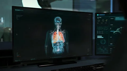 Advanced Covid-19 Virus Diagnostics With The Help Of Modern Medical Software Stock Footage 152811265