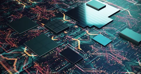 Advanced CPU Processor Microchip. Artificial Intelligence. Stock Footage 191368653