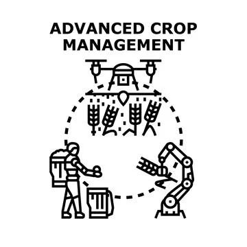 Advanced crop management using modern smart technologies Stock Illustration