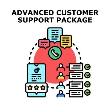 Advanced customer support package offering premium service options Stock Illustration