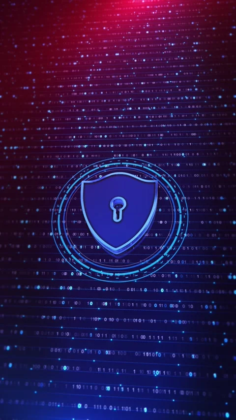 Advanced Cyber Security Shield Digital Encryption Protection System High tech sh Stock-Footage 341905232