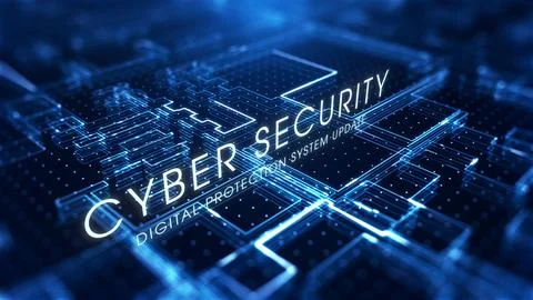 Advanced Cyber Security Technology Background With Digital Protection System 库存插图