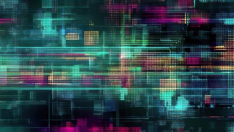 Advanced cyberpunk layout featuring layered transitions Stock Footage 309543071