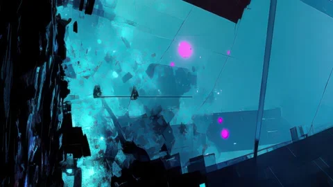 Advanced cyberpunk layout featuring layered transitions Stock Footage 309545422