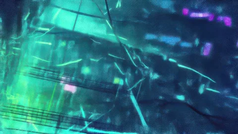 Advanced cyberpunk layout integrated with UI pulses and HUD signals Video stock 309538918