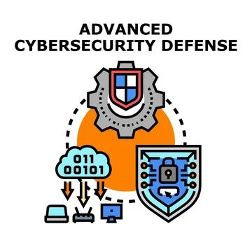 Advanced cybersecurity defense protecting digital data and network Illustrazione stock