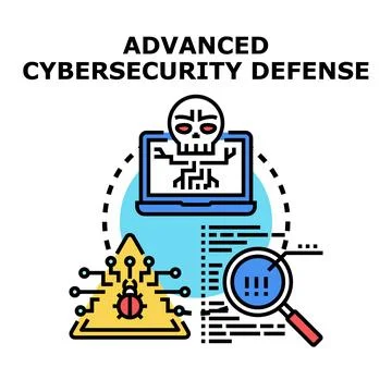Advanced cybersecurity defense protecting network data from attack Stock Illustration