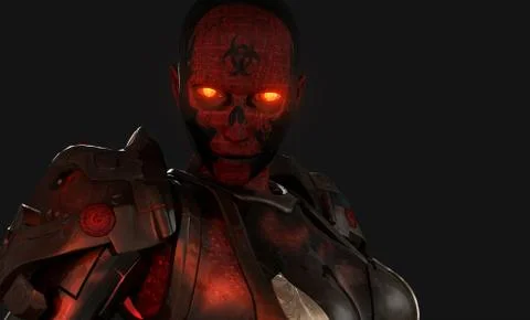 Advanced cyborg soldier Stock Illustration