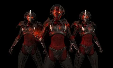 Advanced cyborg soldier Stock Illustration