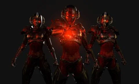 Advanced cyborg soldier Stock-Illustration