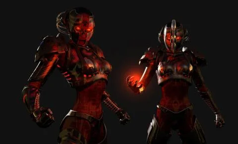 Advanced cyborg soldier 스톡 일러스트