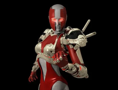 Advanced cyborg soldier Stock Illustration