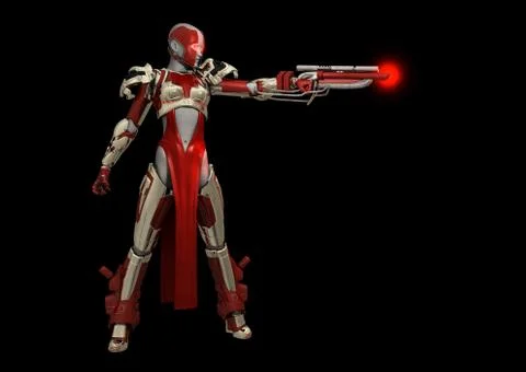 Advanced cyborg soldier Stock-Illustration