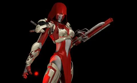 Advanced cyborg soldier Illustrazione stock