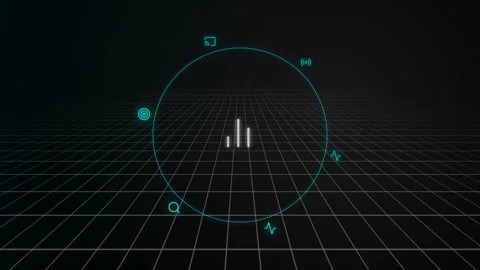 Advanced Data Analysis Signal Scanner HUD Seamless Loop 스톡 동영상 334342945