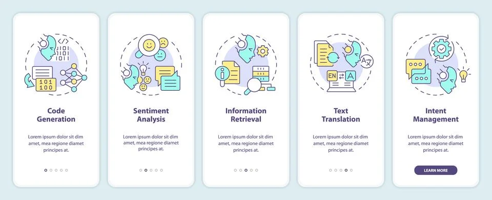 Advanced data applications onboarding mobile app screen イラスト素材