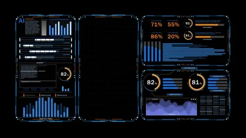 Advanced data chart frame animation represents business analytics, digital trans Vídeos de archivo 342619232