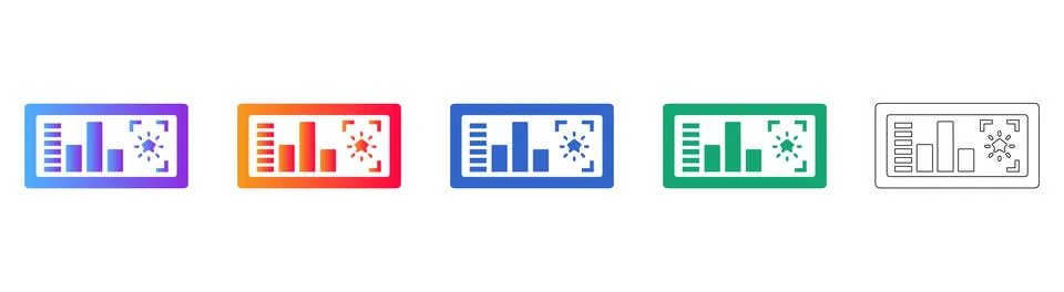 Advanced Data Dashboard Metric Icons Stock Illustration
