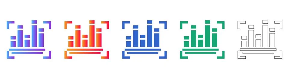 Advanced Data Filtering Bar Chart Icons Stock Illustration