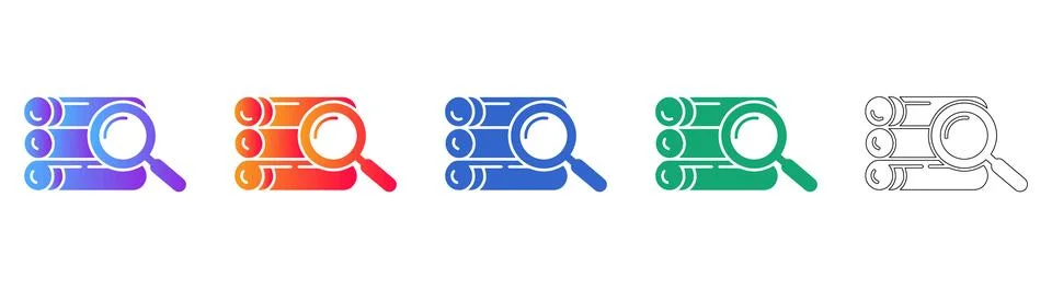 Advanced Data Log Search and Filter Icons 스톡 일러스트