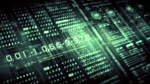 Advanced Data Matrix Simulation Background Stock Footage 249921368
