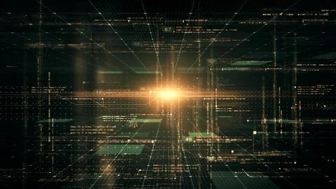 Advanced Data Matrix Simulation Background Stock Illustration