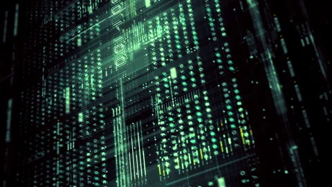 Advanced Data Matrix Simulation Vertical Background Stock Footage 251420756