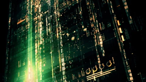 Advanced Data Matrix Simulation Vertical... | Stock Video | Pond5