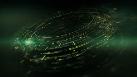 Advanced Data Matrix Web3 Simulation Head Up Display Background Stock Footage 237356512