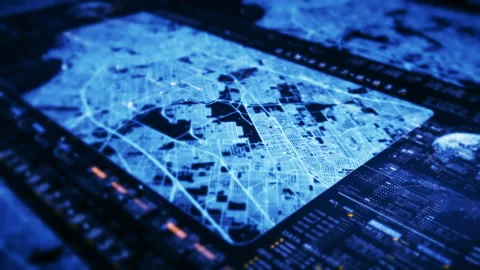 Advanced Data Matrix Web3 Simulation Head Up Display Background Vídeo Stock 239221139