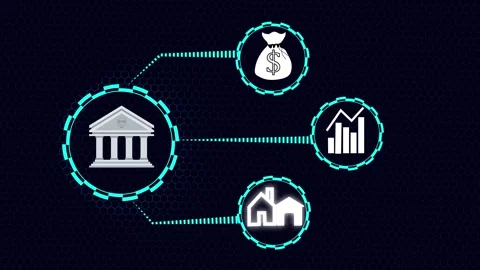 Advanced data network maps international banking asset transaction paths. M.. Stock Footage 338240251