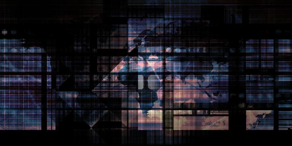 Advanced Data Processing Center Technology Infrastructure Background 스톡 일러스트