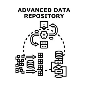 Advanced data repository processing and storage analytics Stock Illustration