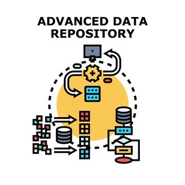 Advanced data repository processing and storage analytics Stock Illustration