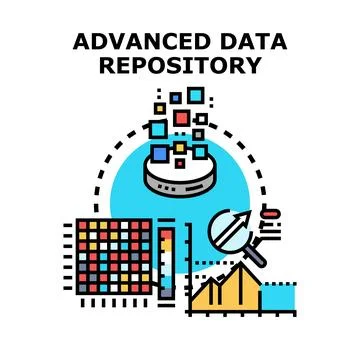 Advanced data repository processing information analyzing storage 스톡 일러스트