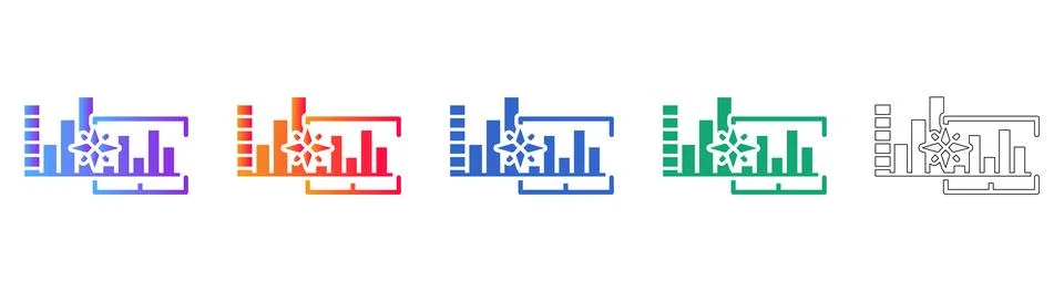 Advanced Data Synthesis Icon Set Stock Illustration