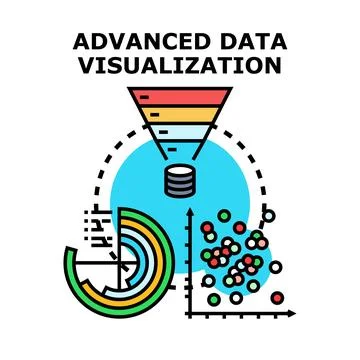 Advanced data visualization process concept outline Stockillustratie