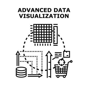 Advanced data visualization process optimizing business big data analysis Stock Illustration