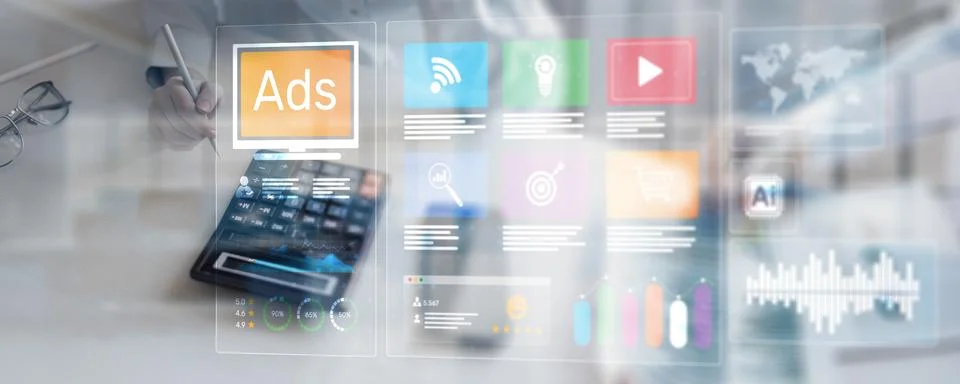 Advanced Digital Advertising Techniques for Effective Online Marketing Campai Stock Photos