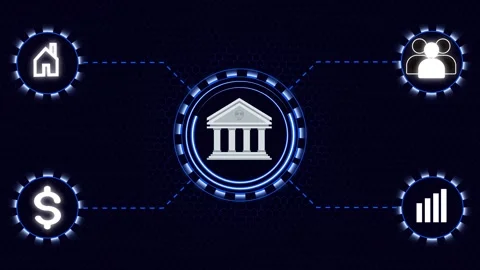 Advanced digital dashboard monitors corporate banking technology performanc.. Stock Footage 338240249