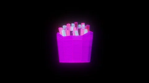 Advanced Digital Hologram Projection on Modern Urban Street Stock Footage 337635923